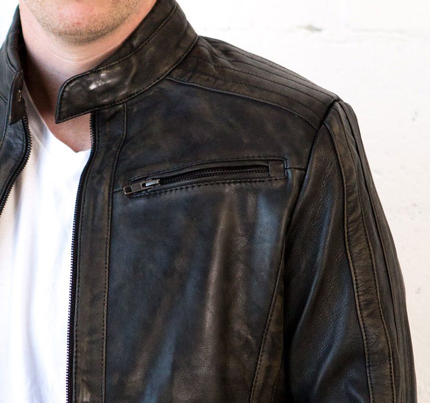 Leeward Men's Leather Jacket - Dorys